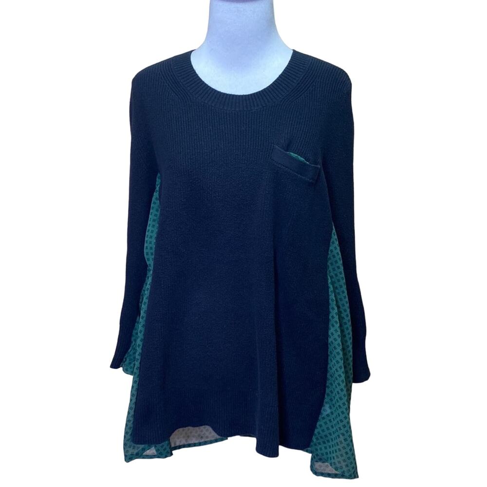 Cabi Get Together Sweater with Sheer Polka Dot Accents #3520